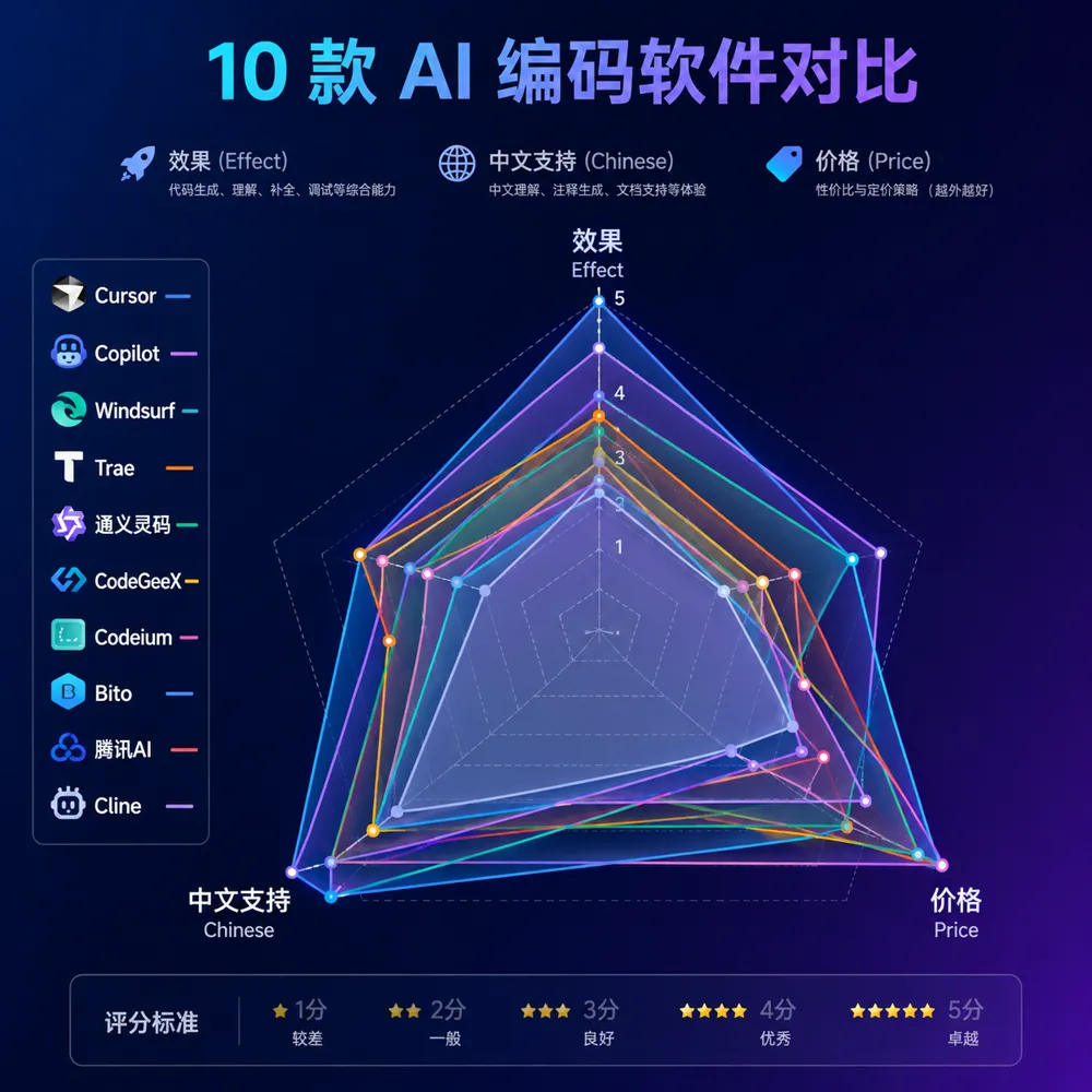 10款AI编程软件横评对比表