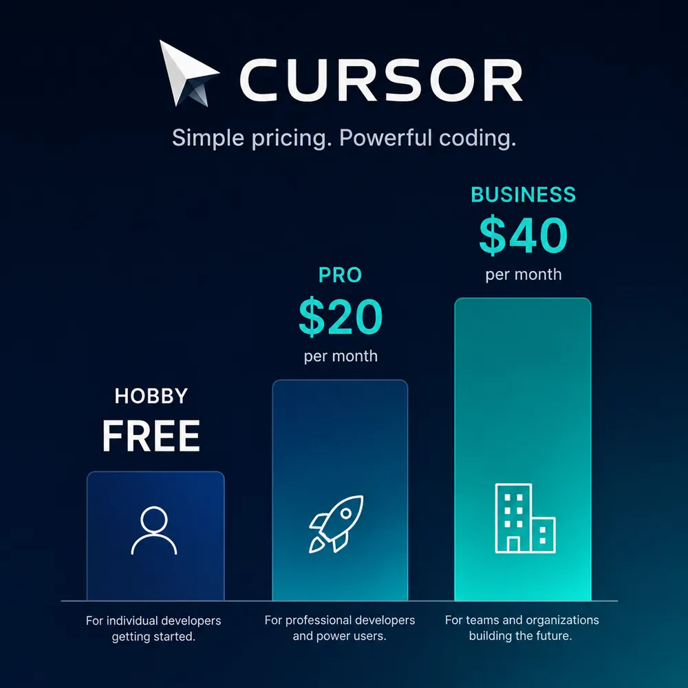 Cursor定价与订阅方案对比图