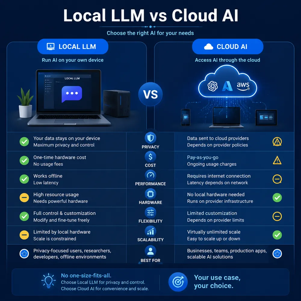 Ollama vs ChatGPT vs 在线API对比图