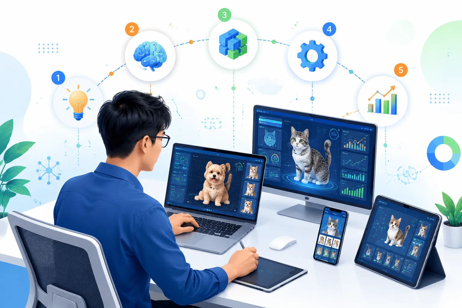 AI 宠物健康监测工作流图