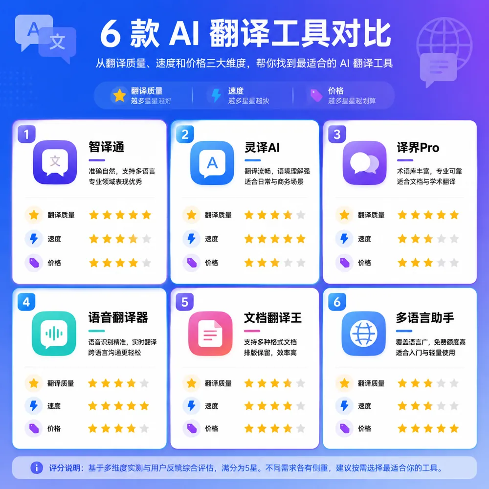 六大AI翻译工具对比:DeepL/ChatGPT/Google/沉浸式翻译/彩云小译/GPT-SoVITS多维度对比