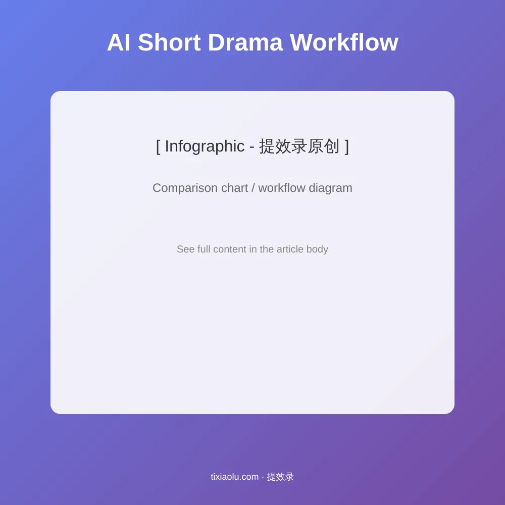 AI短剧完整工作流:剧本→角色→分镜→生成→剪辑→投放→分账全流程图