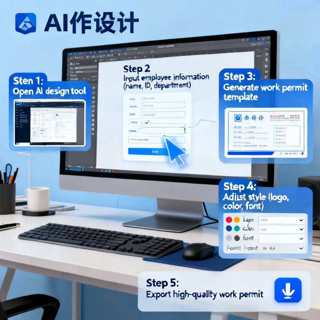 如何用ai制作工作证配图1