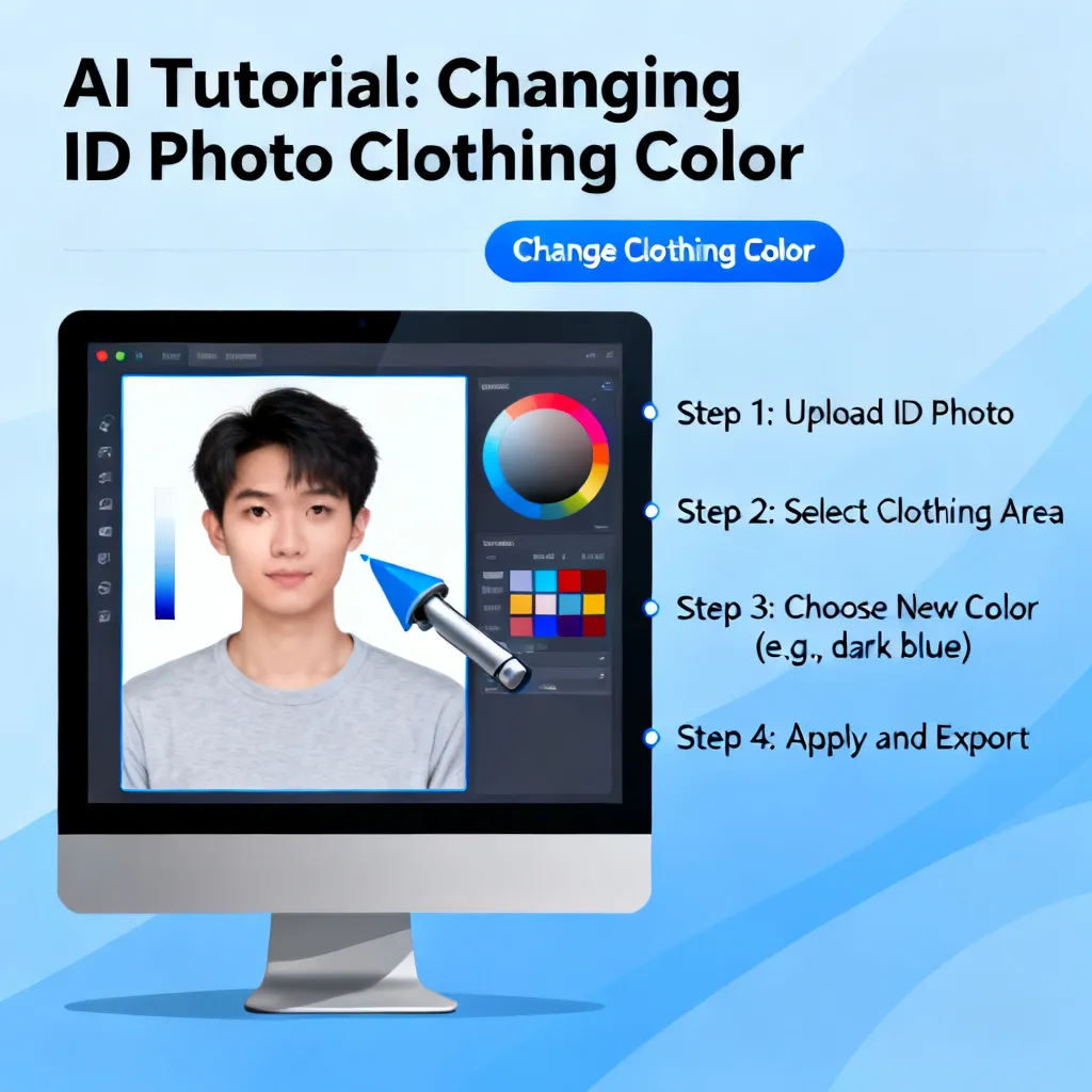 ai 怎么把证件照的衣服颜色换掉呢视频配图2