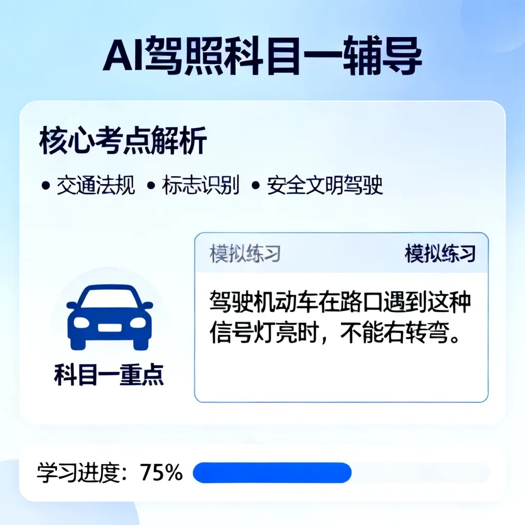 2026年驾考必看：AI驾照科目一辅导如何让你轻松满分通关？