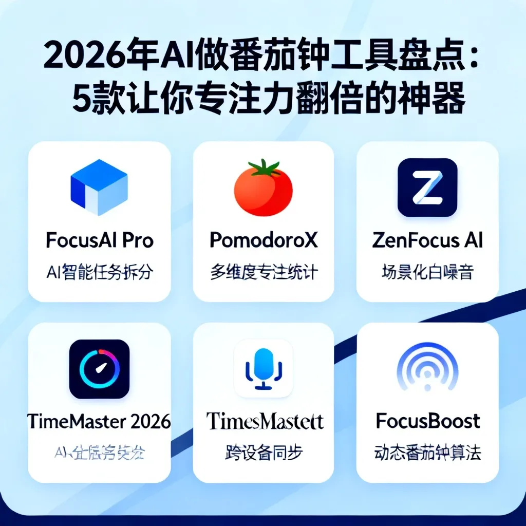 2026年AI做番茄钟工具盘点:5款让你专注力翻倍的神器配图1