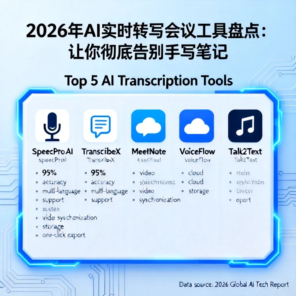 2026年AI实时转写会议工具盘点:让你彻底告别手写笔记配图2