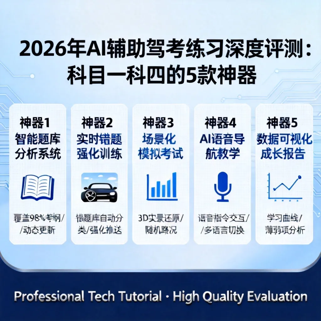 2026年AI辅助驾考练习深度评测:科目一科四的5款神器配图1