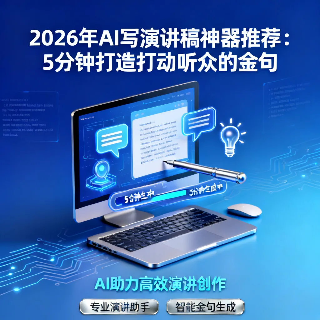 演讲小白逆袭指南：2026年AI写演讲稿神器推荐：5分钟打造打动听众的金句，彻底告别熬夜写稿！