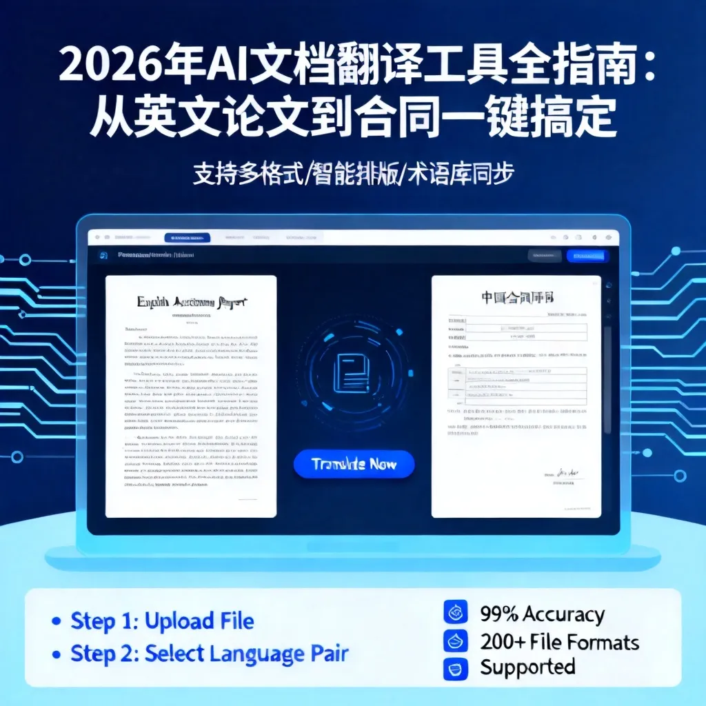 2026年AI文档翻译工具全指南:从英文论文到合同一键搞定配图2