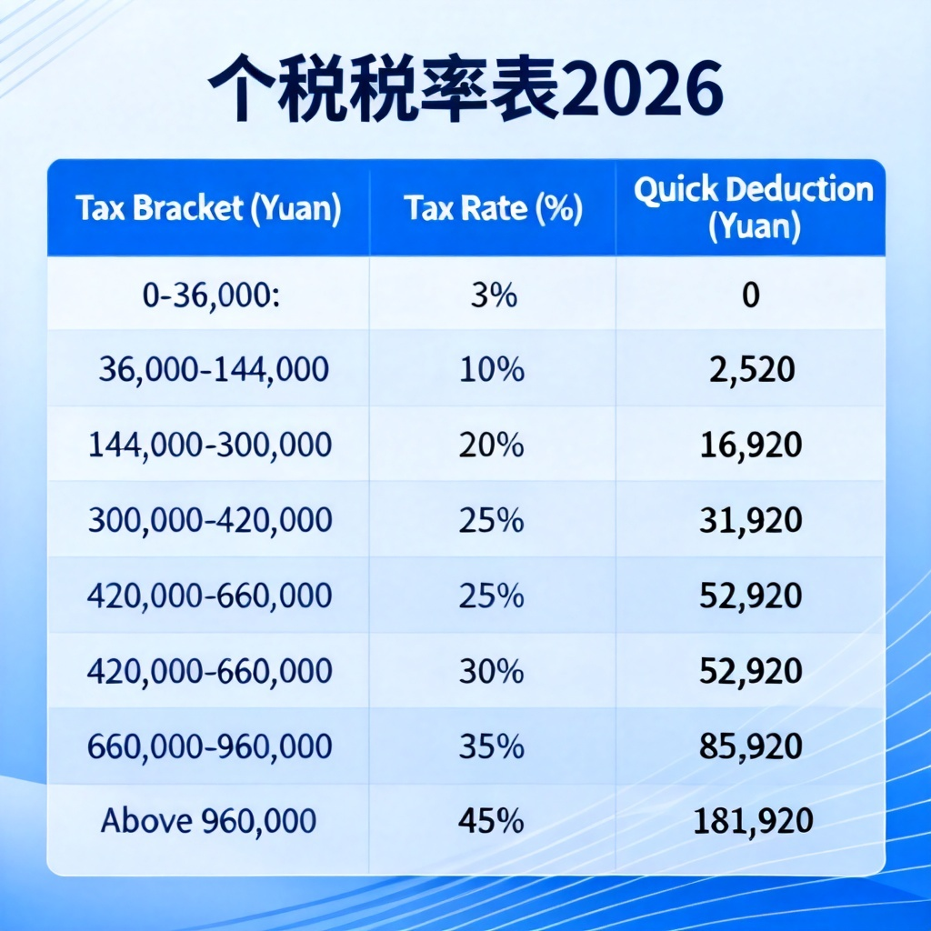个税税率表2026?2026最新完整教程与实操指南配图2