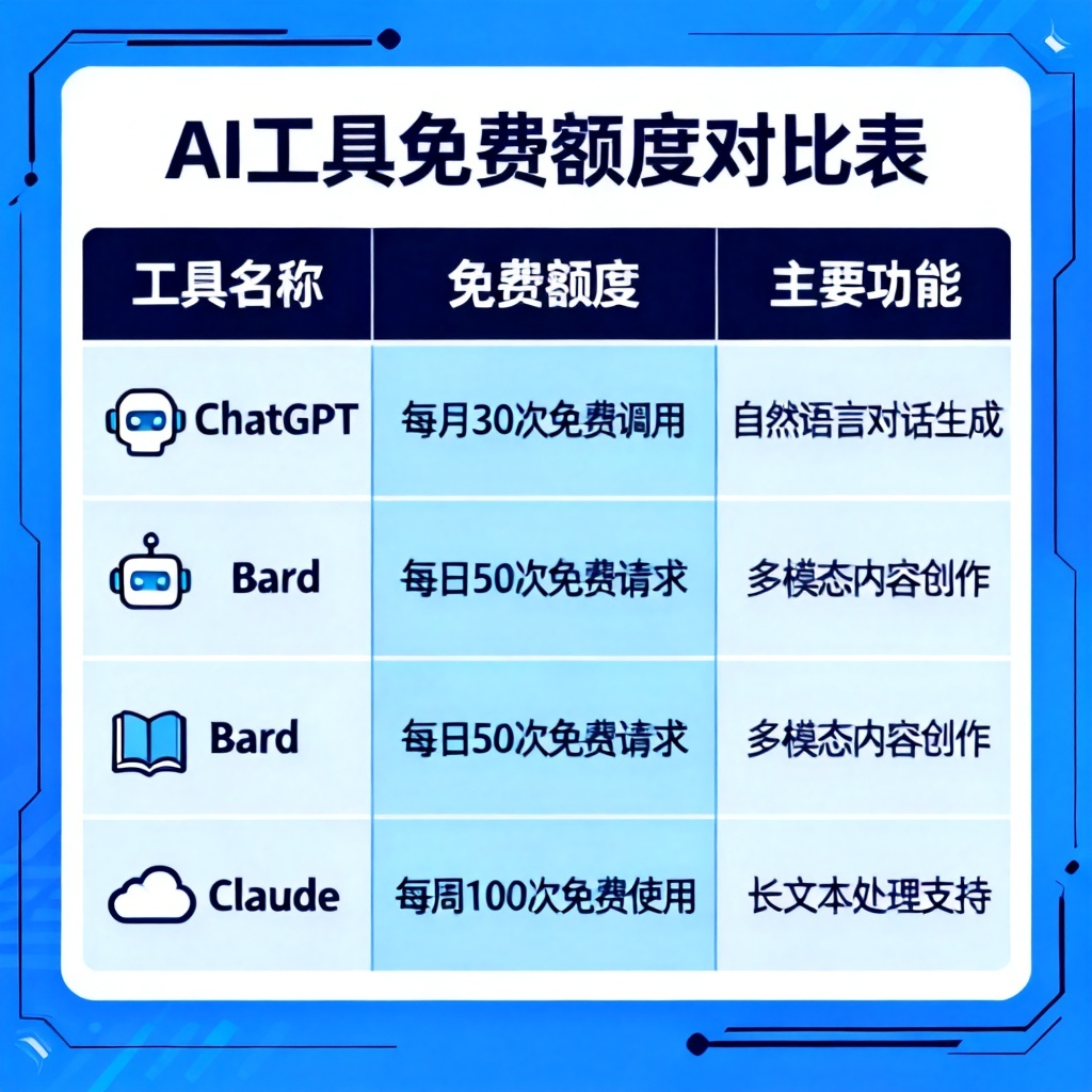 AI工具免费额度对比?2026最新完整教程与实操指南配图1