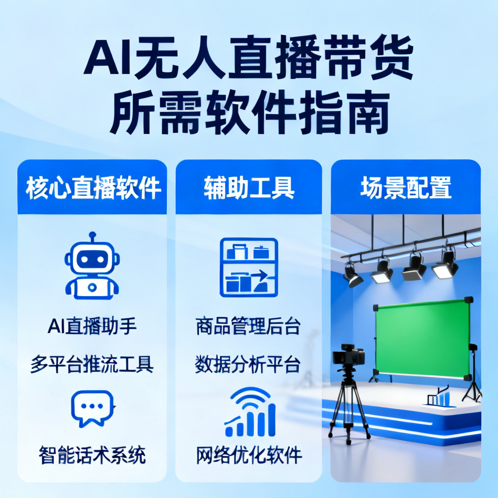 2026年AI无人直播带货需要什么软件？全套工具清单与实操指南配图1