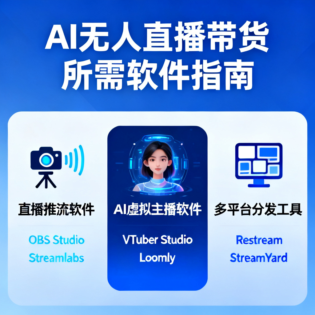 2026年AI无人直播带货需要什么软件？全套工具清单与实操指南配图2