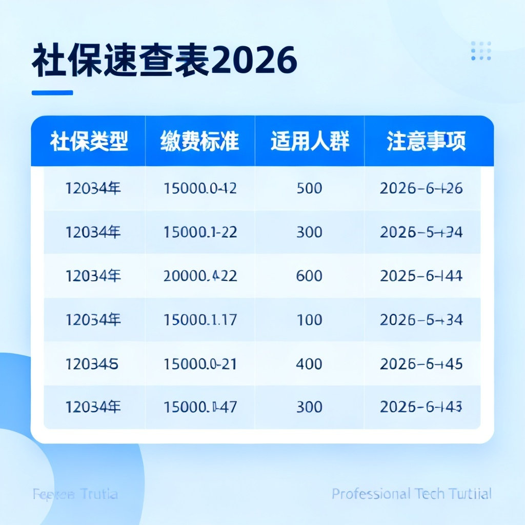 社保速查表2026?2026最新完整教程与实操指南配图2
