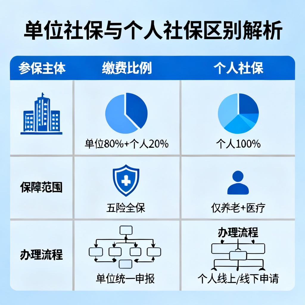 单位社保和个人社保区别？2026最新完整教程与实操指南配图2