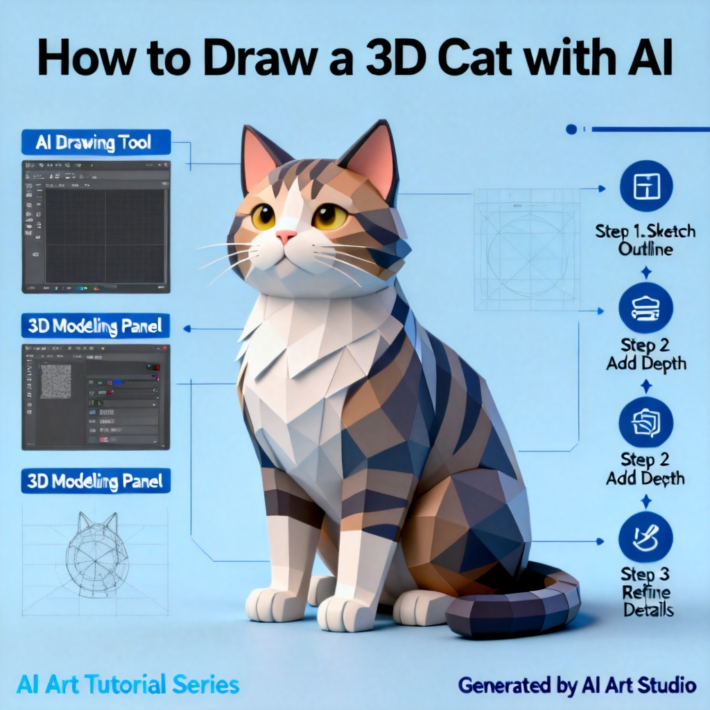 如何用ai画一只立体的猫？2026最新完整教程与实操指南配图1
